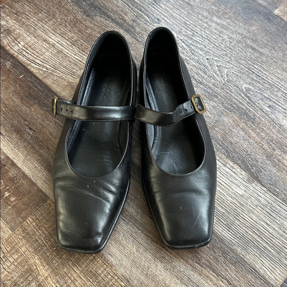 Massimo Dutti Black Mary Jane Flats